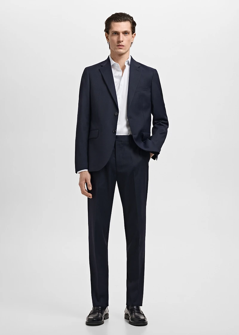 Slim fit cotton striped suit shirt