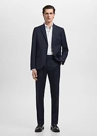 Slim fit cotton striped suit shirt