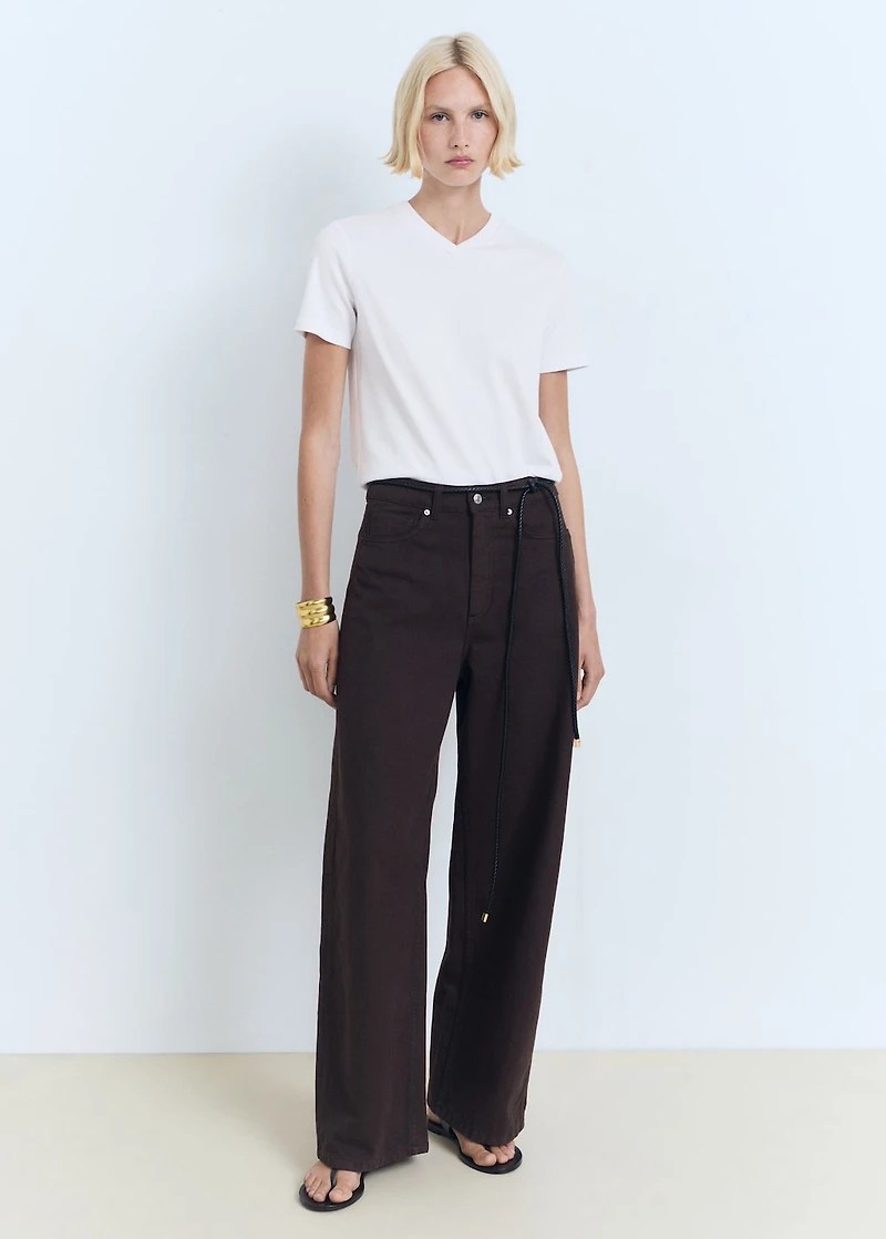 V-neck cotton T-shirt