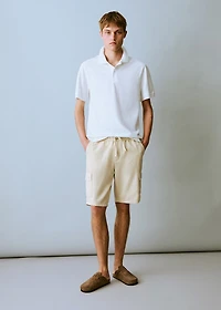 Cargo linen bermuda shorts