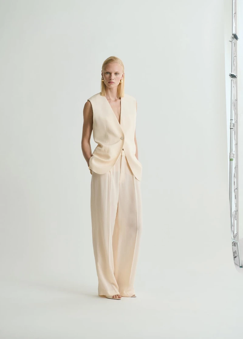 Straight-fit suit pants