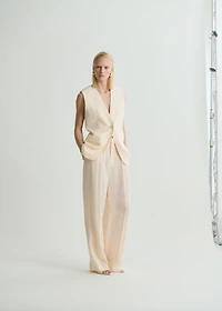 Straight-fit suit pants