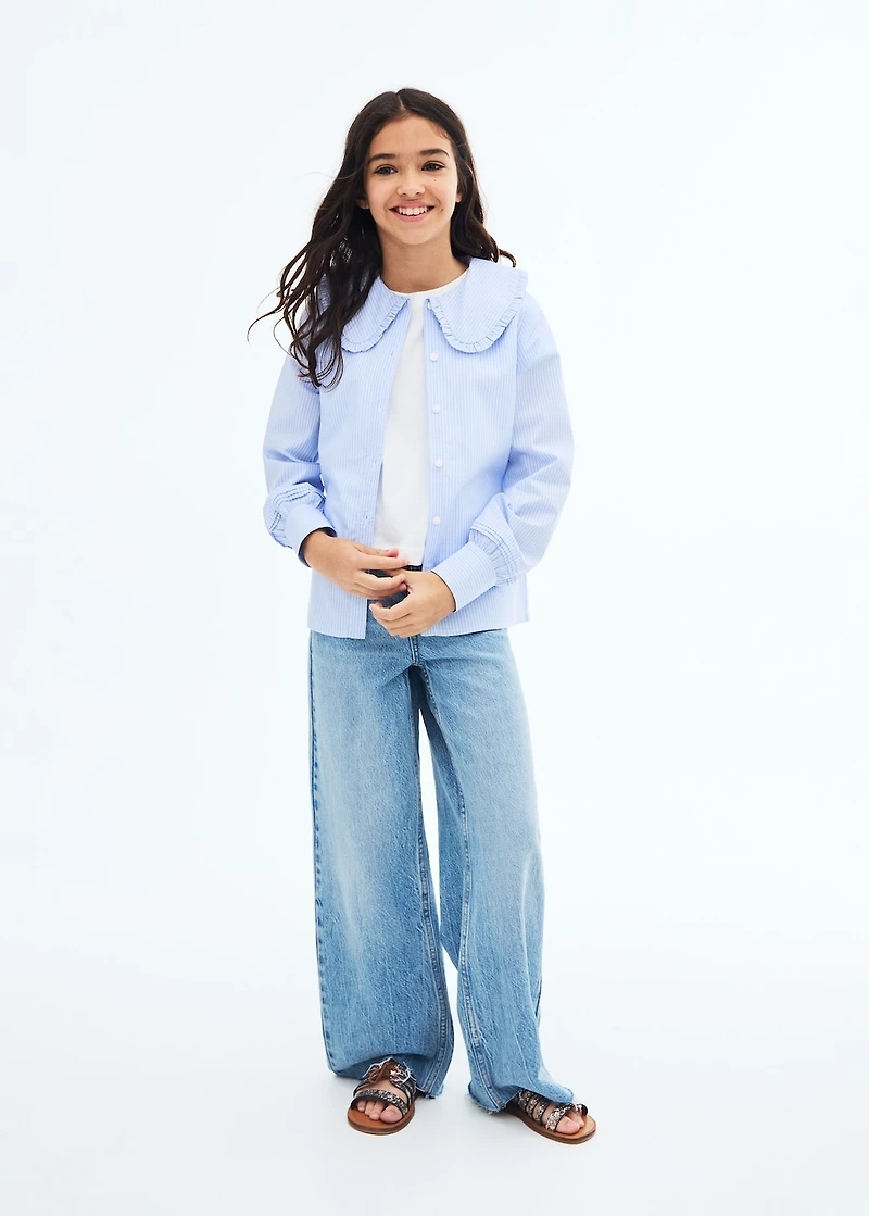 Double baby-collar shirt