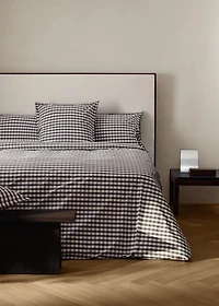 Percale cotton gingham check duvet cover for 150/160 cm bed