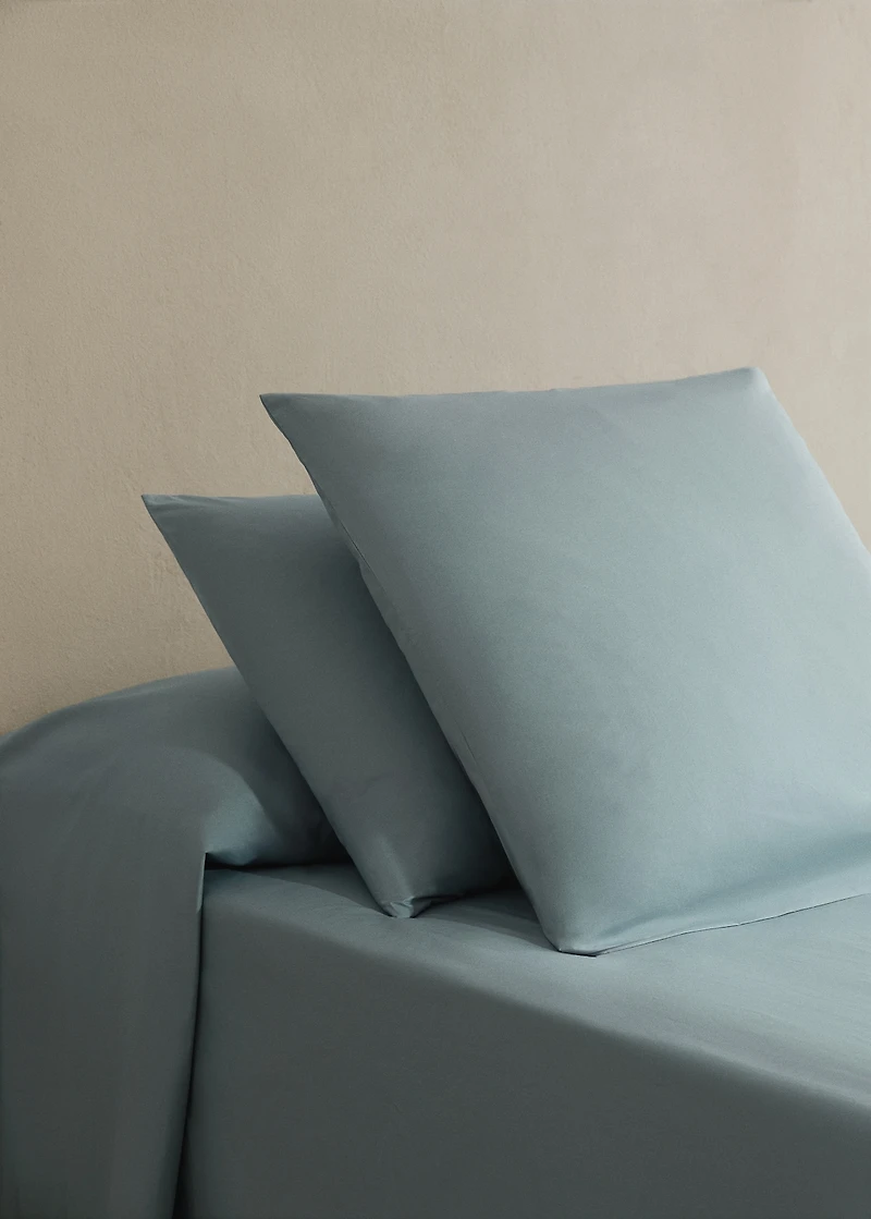 Two cotton percale pillowcases 50x75cm