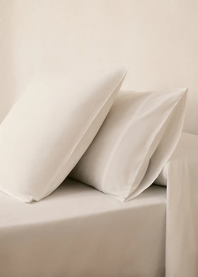 Two 300-thread percale cotton pillowcases 60x60 cm