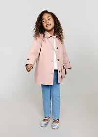 Cotton button-down trench coat