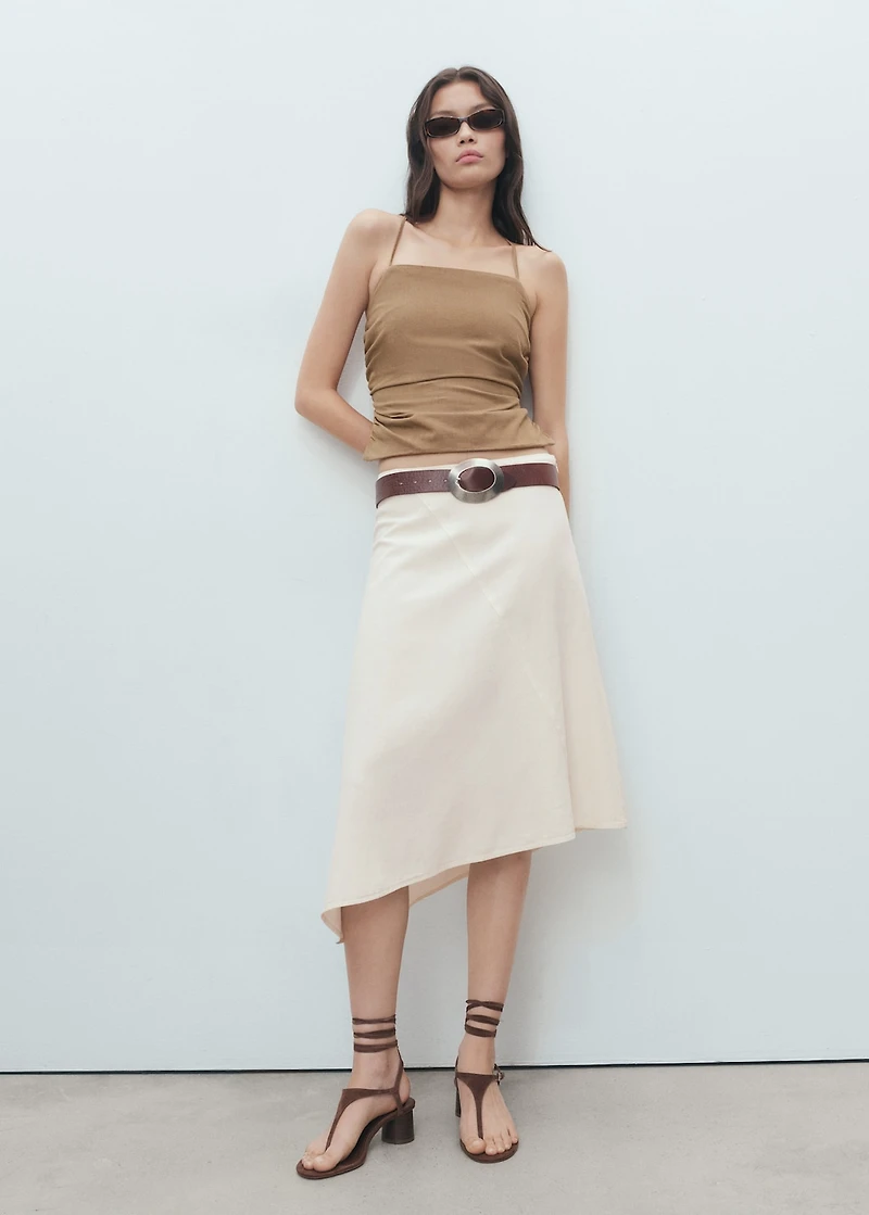 Cross-back draped top