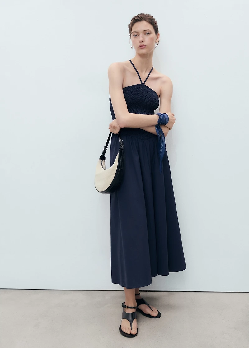 Combined halter-neck dress