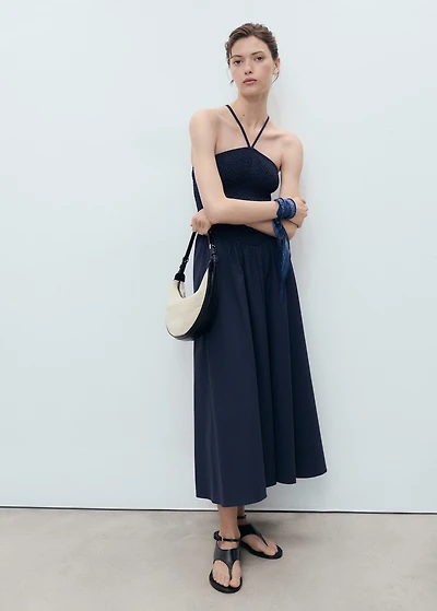 Combined halter-neck dress