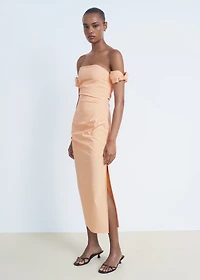 Strapless midi-dress