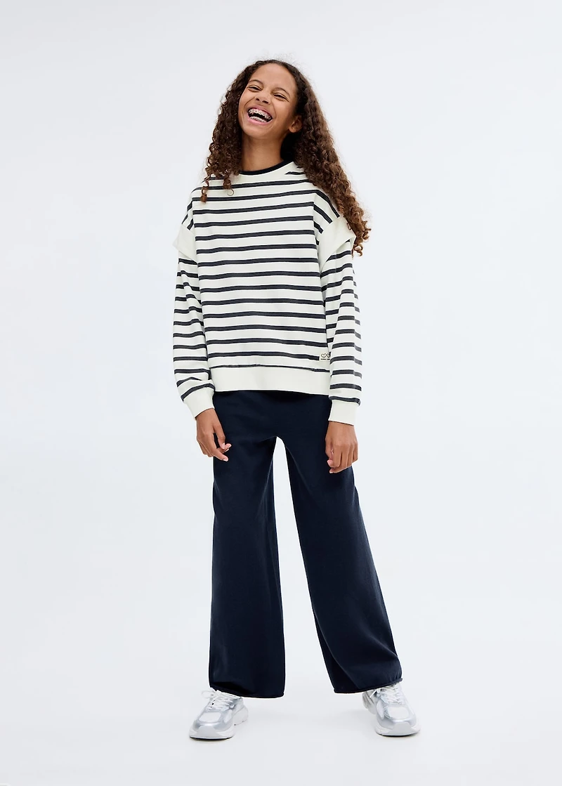 Striped cotton-blend sweatshirt