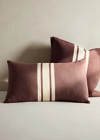 Cotton cushion cover with printed stripes 30x50 cm