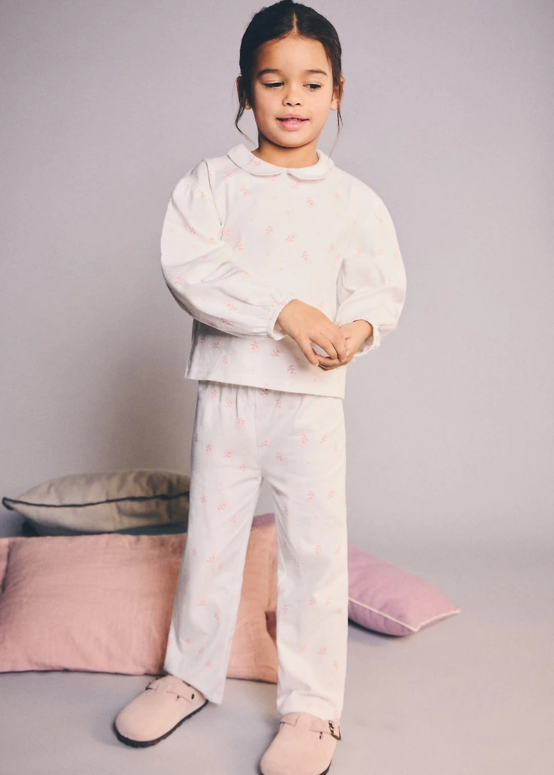 Baby-collar printed pajamas