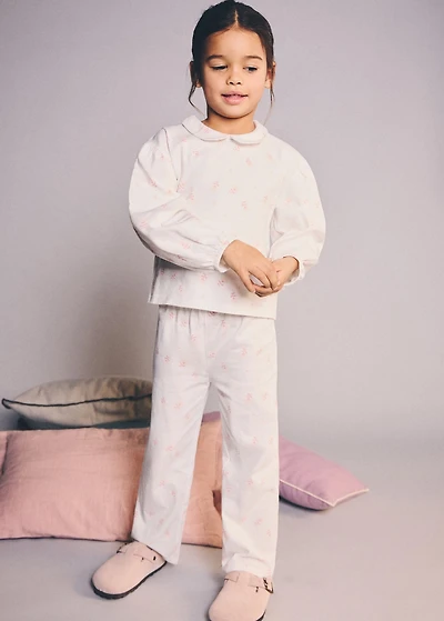 Baby-collar printed pajamas