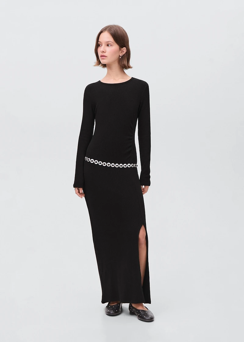 Long dress with side slit