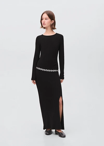 Long dress with side slit