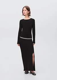 Long dress with side slit