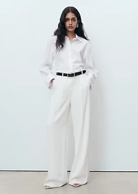 Cropped poplin shirt