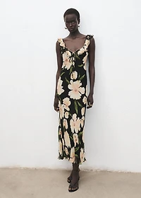 Floral-print dress with ruffle detail