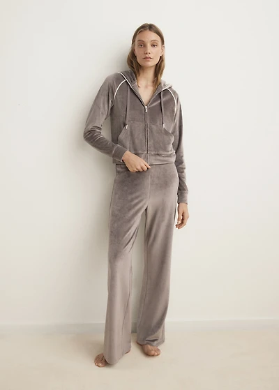 Soft-touch velour pants
