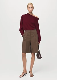Ruched turtleneck sweater