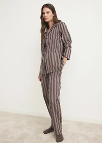 Woven striped pajama top