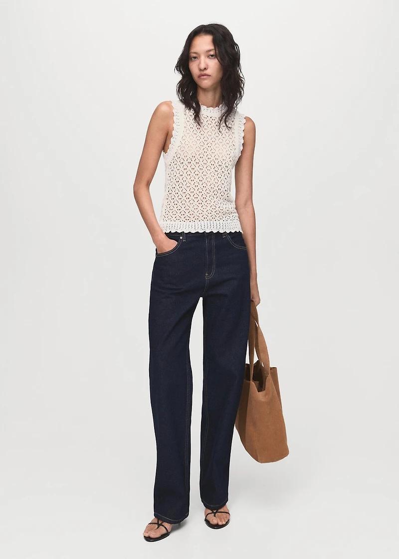 Openwork knit top