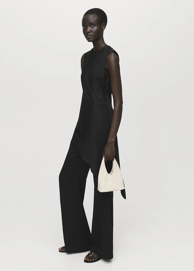 Asymmetrical satin top