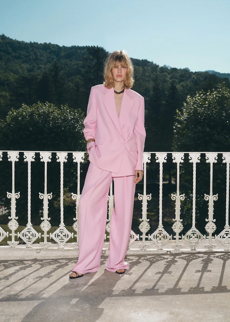 Double-breasted suit blazer