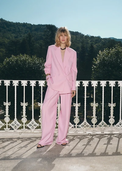 Double-breasted suit blazer