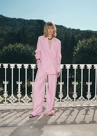 Double-breasted suit blazer