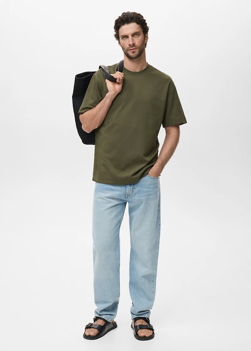 Relaxed-fit sweatshirt fabric t-shirt