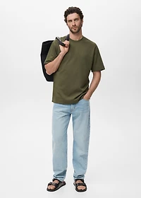 Relaxed-fit sweatshirt fabric t-shirt