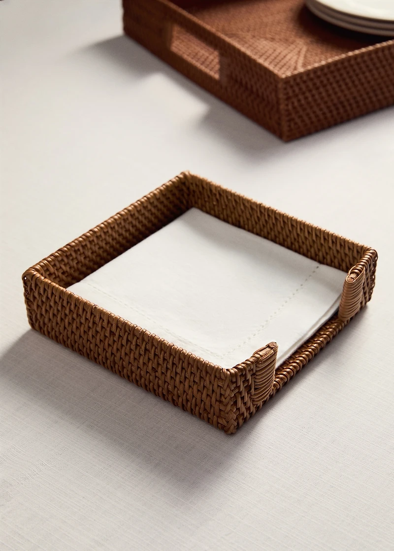 Rattan napkin holder