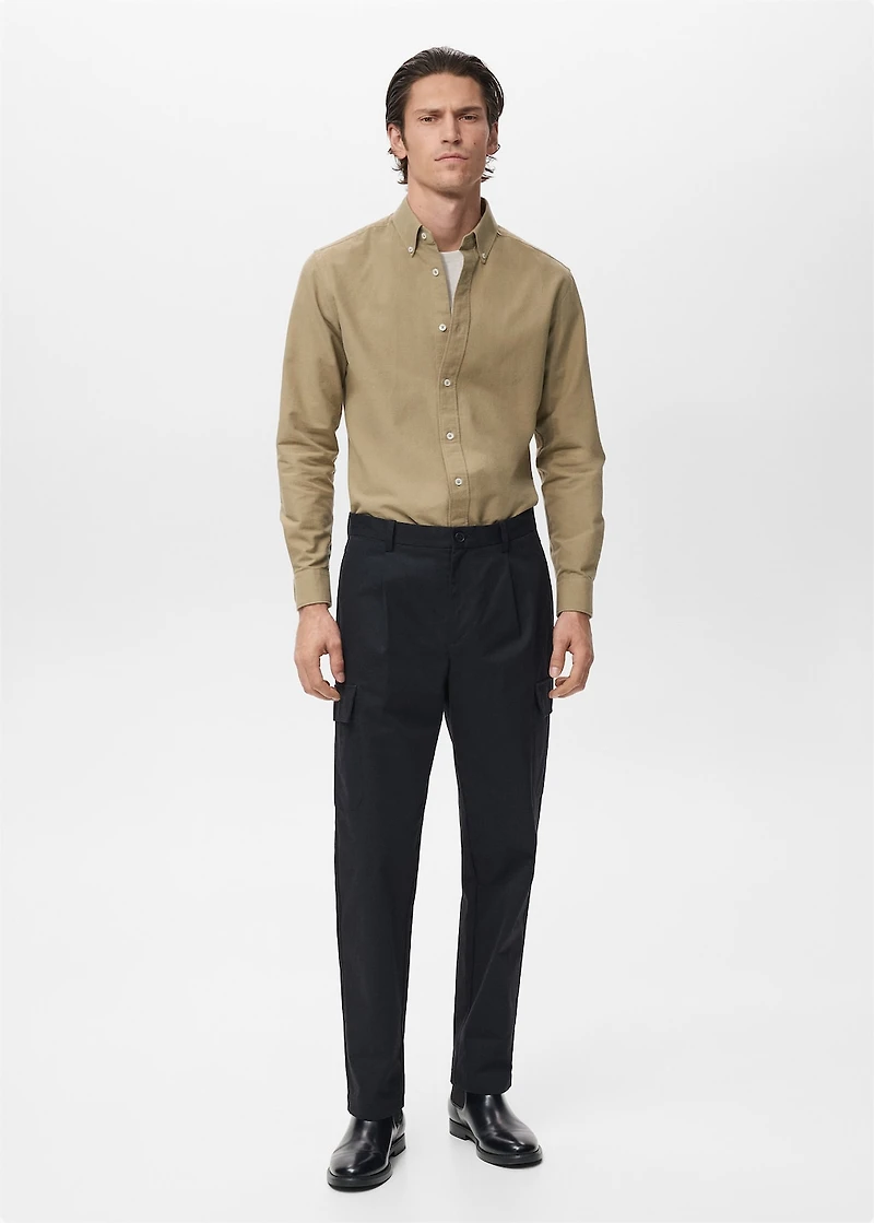 Regular-fit cotton cargo pants