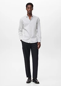 Regular-fit non-iron cotton striped shirt