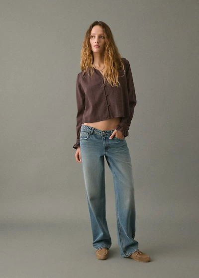 Ruched sleeve blouse