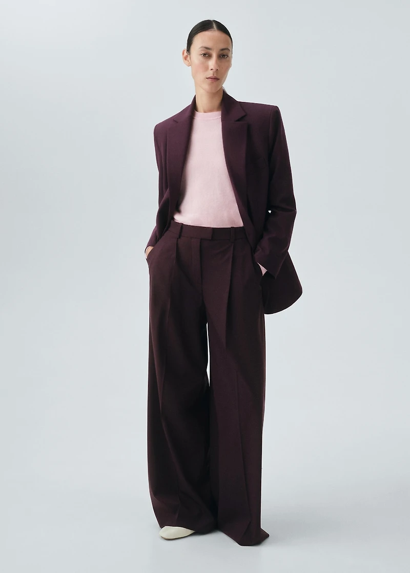 Wool-blend suit blazer