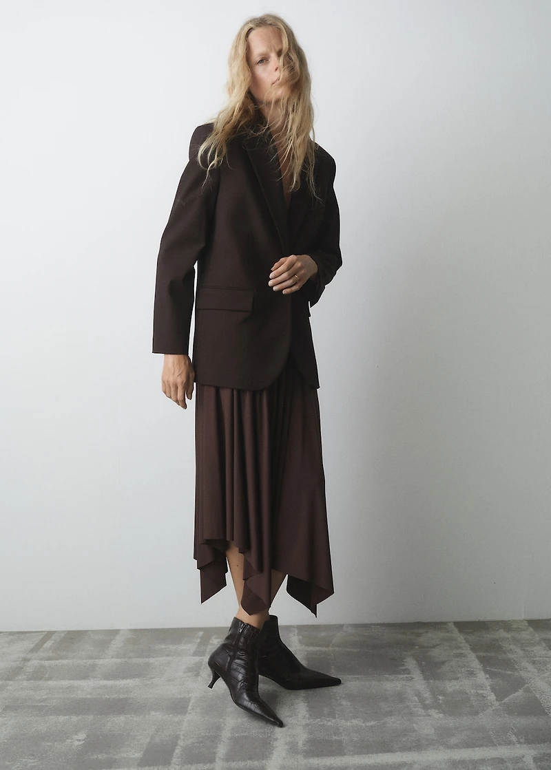 Faux-Croc-leather pointed-toe ankle boots