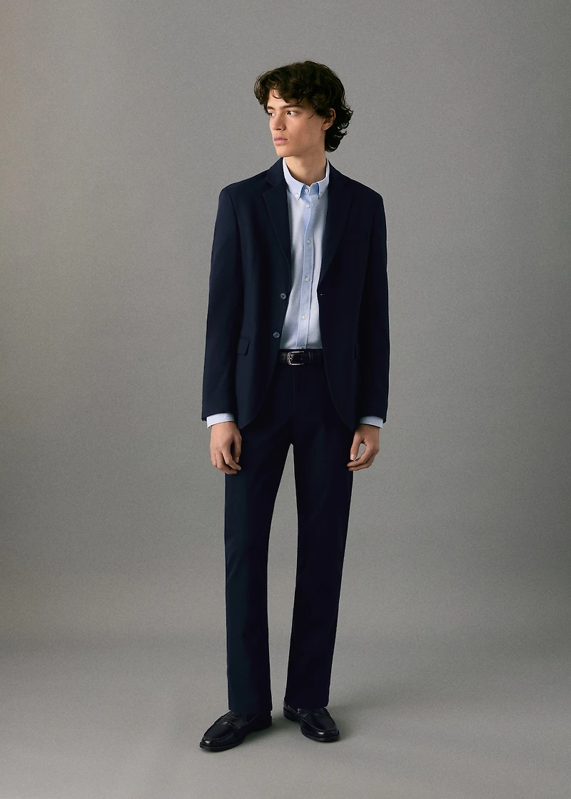 Straight-fit suit jacket