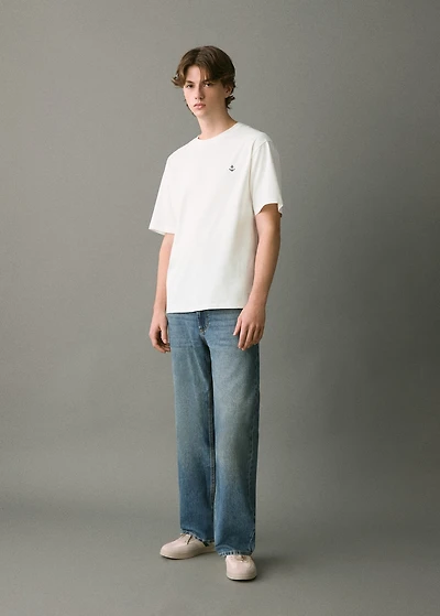 Embroidered cotton T-shirt