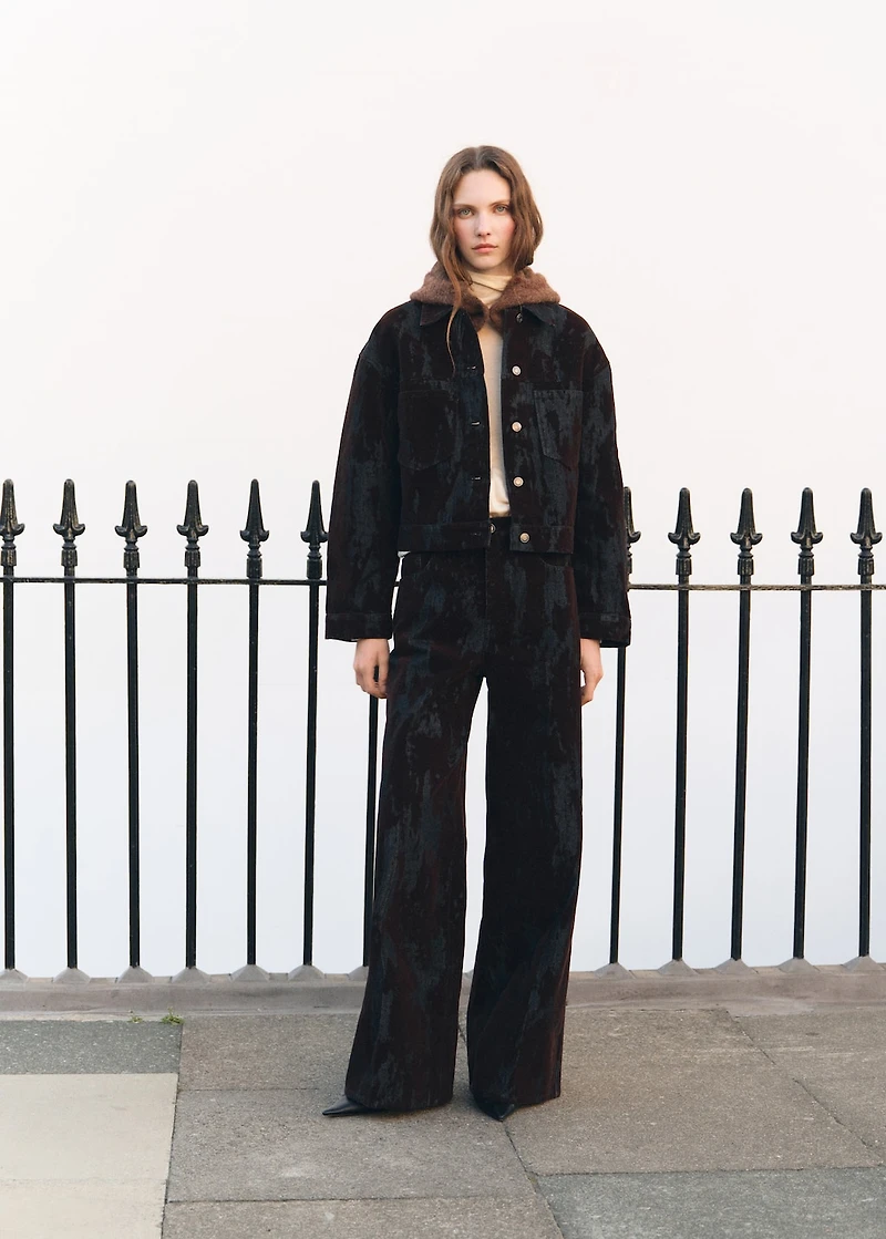 Wide-leg devoré jeans