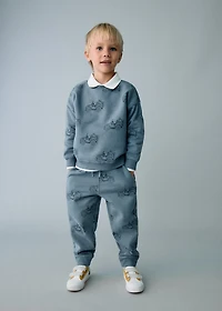 Printed cotton joggers