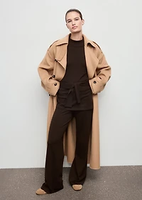 Knitted trousers with stitching detail