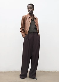 Lace-trimmed scoop-neck top