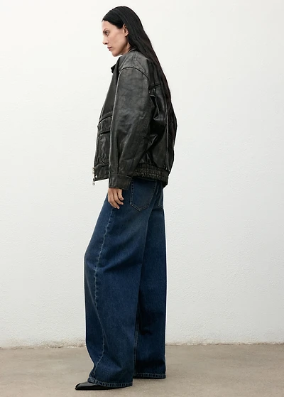 Mid-rise barrel jeans