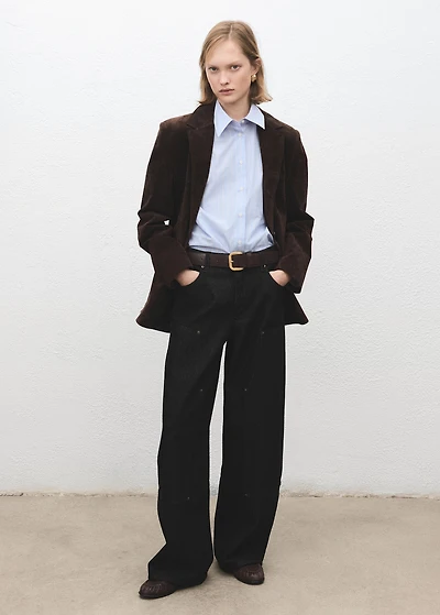 Barrel jeans with patches