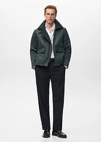 Double face jacket with fleece lining