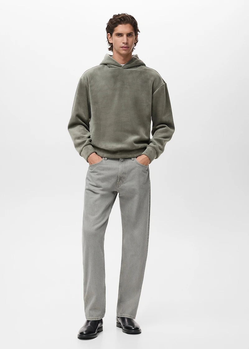 Corduroy hooded sweatshirt